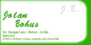 jolan bohus business card