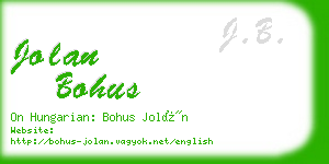 jolan bohus business card